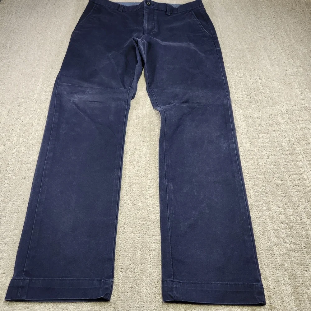 Banana Republic Pants Men 34x32 Aiden Chino Straight Leg Fit Cotton‎ Navy Blue